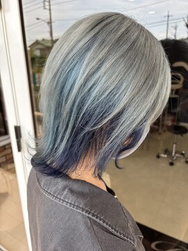 リラシー ヘアーアンドビューティー 龍ケ崎店(RELASY hair&beauty) 【ウルフ×ターコイズブルー】