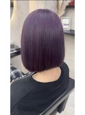 ホワイトグレージュミニウルフチェリーブラウンデジタルパーマ
