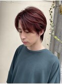 【ステップボーンカット】メンズウルフ/ワインレッド