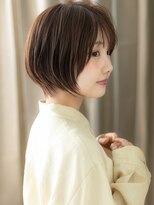 カバーヘア ブリス 志木南口駅前店(COVER HAIR bliss)&nbsp;ウォームブラウン似合わせカットひし形ミニボブX志木20代30代