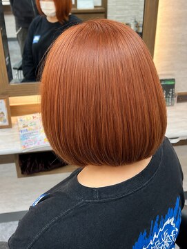 サンサーラ 宮脇店(SAMSARA) 艶感テラコッタオレンジボブ