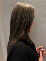 アース 南福島店(HAIR&MAKE EARTH)&nbsp;ブリーチリタッチ×オリーブグレージュ×アンブレラカラー