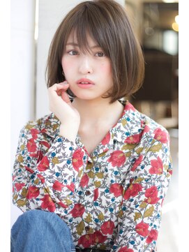 マリアバイアフロート(Maria by AFLOAT) 大人かわいいこなれボブオン眉シースルーバングボブ