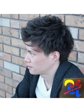 アモウ美容室 ツーブロックスパイキーエッジ