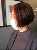 【新宿penelope】インナーカラーオレンジ×ツーブロックボブ!