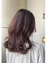 ヘアアンドメイク スタジオ ミムロ(HAIR&MAKE STUDIO MIMURO)&nbsp;外ハネくびれミディアム・ピンクラベンダー