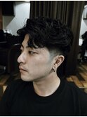 ミドルフェード ルーズパーマスタイル