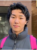 ラフウェーブくせ毛ショートメンズパーマ大人メンズヘア