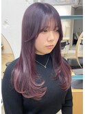 ミディアム顔周りレイヤーおくれ毛前髪万代新潟