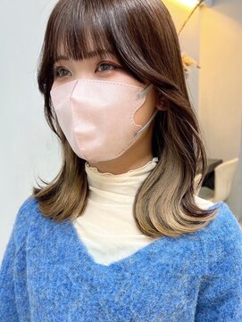 オズ 郡山桑野店(OZ) 郡山くびれレイヤーカットハイライトカラー顔周りベージュカラー