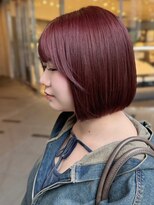 スウド(Swd) ぱつっとボブ/ワンレンボブ/ぱっつん前髪/チェリーレッド