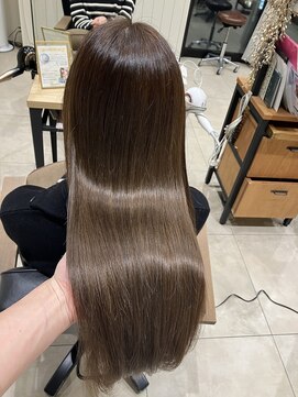 エクファ ヘアエステアンドスパ(ex-fa hair esthe&spa) ホワイトグレージュ/デジタルパーマ/チェリーブラウン/南草津