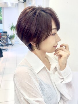 トニーアンドガイ 青山店(TONI & GUY) 大人くびれショート ピンクベージュシアカラーショートヘア