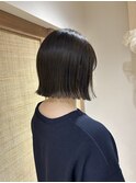 【KANO】外ハネボブ 透明感カラー オリーブグレージュ