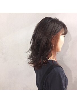 タグ(#tag) #インナーカラー×ふわミディ