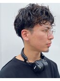 ナチュラルスパイラルパーマ (ツーブロック)