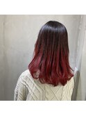 【奈良/inni hair】レッドグラデーション