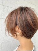 小顔骨格補正ショート_エアリーミディ _ショートパーマ _