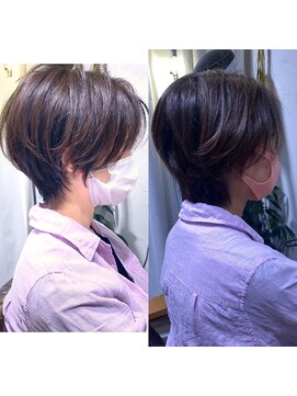 マグ ギンザ(mag ginza) クールショート/ショートパーマ/ボブルフ/ピンクベージュ/柴