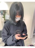 暗髪　グレージュ