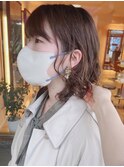 【morio原宿】ミディアムレイヤーパーマ　ゆるふわパーマ　宮本