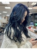 ブリーチ無しのネイビーブルー