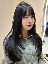 サイン 渋谷(SIGN)&nbsp;韓国ヘアーハッシュカットレイヤーカットグレージュブリーチ無し