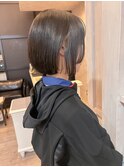 福山美容室Caary 切りっぱなし内巻きボブ姫カット韓国風10代20代