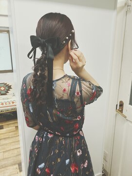 ビーンヘアスタジオ 蒲田(Bean hair studio) CUTEでピンクなトレンドあみおろしヘア♪