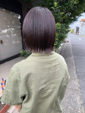 タカミ 荒子店(TAKAMI) ぱつっとボブ×パープルカラー