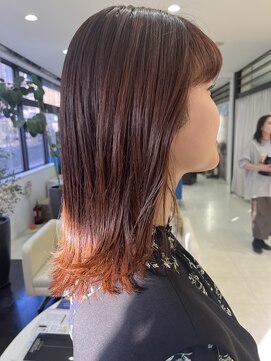 プランタン フォー ヘアー(printemps FOR HAIR) オレンジブラウン×ローレイヤーミディ