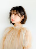 小顔ボブルフネビージュ30代40代ショート10