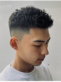 ☆短髪フェードスタイルアイロンパーマ