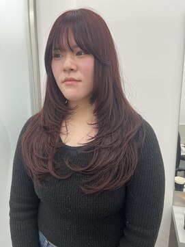 ゴウトゥデイシェアサロン 町田店(GO TODAY SHAiRE SALON) ブリーチなし赤×レイヤーカット【町田】