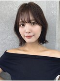 くびれボブ/ツヤ髪7トーンダークブラウン/切りっぱなし
