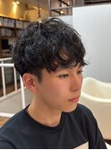 波巻きツイストスパイラル/マッシュパーマ/刈り上げショート