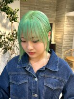 ヲタク(wotaku.) ペールグリーン黄緑カラーターコイズカラーハイトーンブリーチ