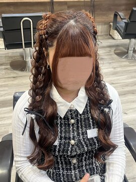 ヘアセット アリエス 新宿駅前店(aries) *.編み下ろしハーフツイン.*