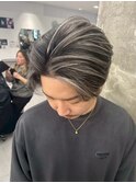 韓国マッシュセンターパートツーブロックメンズハイライトウルフ