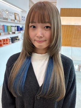 カッツ 笠岡店(CUT S) ベージュ×ブルーインナーカラー