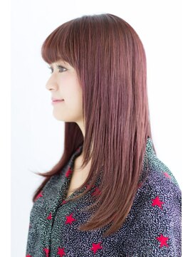 クート(ku-to) ピンクカラーのロングストレート×白髪染め&ヘッドスパも人気◎