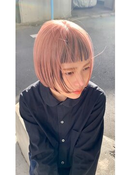 アルカナ 明治神宮前原宿(ARCANA) オン眉　ミニボブ　ピンクカラー