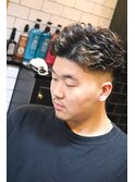 skin fade & spiral perm