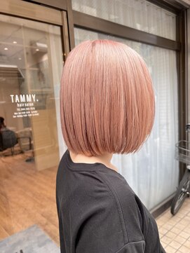 タミー 武蔵小杉(TAMMY) ピンクベージュ　ボブ　ハイトーン