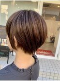 ショートヘア,透明感ベージュ,美肌カラー【草加】