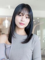 イオ 本厚木(io)&nbsp;ハッシュカット韓国レイヤーフルバングアッシュブラック小顔