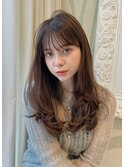 レイヤーロングセミディワンカールオリーブカラー