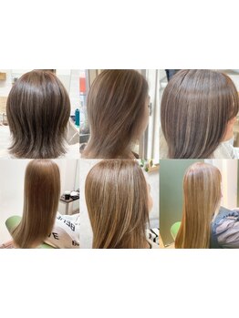 明るめの白髪染めからブリーチを使った白髪ぼかしなど、幅広い技術を奮い理想のお色に導きます♪