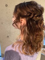 切りっぱなしボブエアリーロング美髪ピンクブラウン