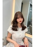くびれミディアム_前髪アンブレラカラーこなれミディイメチェン